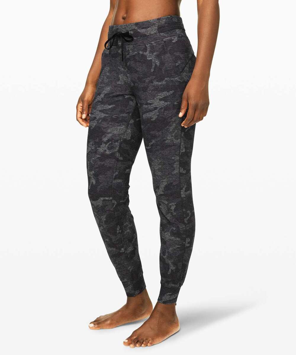 Lululemon Ready to Rulu Jogger Black Grey Camo Drawstring Pants Size Women's 2